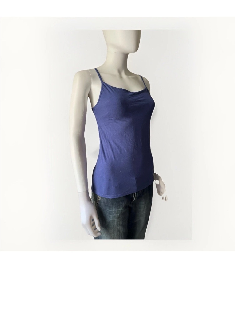 Oscar De La Renta Sports Purple Cami Tank Top In-Built Sports Bra Adj Straps